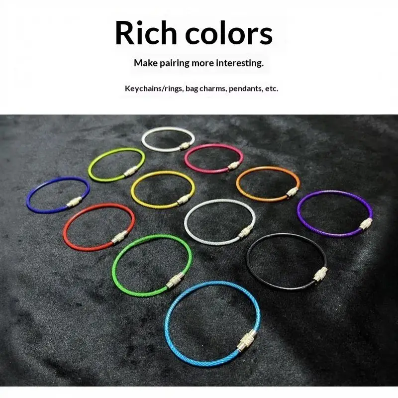10 Stück Langlebige Eisen-Draht-Schlüsselringe Bunte Schlüsselanhänger mit Schraubverschluss Anti-Verlust-Schlüsselhalter für Wandern, Camping, Reisen – Detail 14