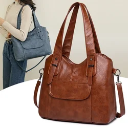 Luxury Soft Leather Handbags Multiple Pockets Large Capacity Ladies Hand Bags High Quality Women Bags Designer Shoulder Bag
