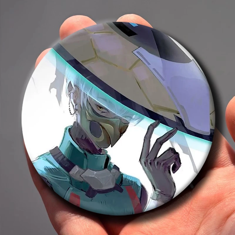 58mm 1PC O-OverwatchES Wuyang Mizuki Badges 58 44 32 75 25 mm Enamel Pin Tinplate Round Brooch Cosplay Nijigen Otaku Culture