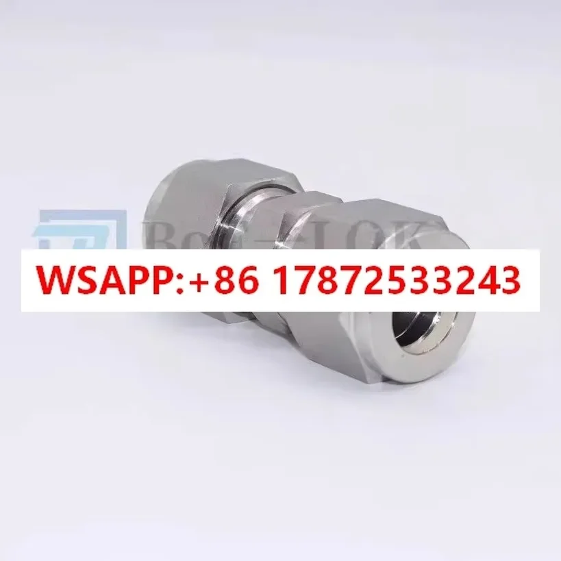 316L stainless steel card sleeve straight connector 1/4 instrument air supply pipe intermediate connector 3/8