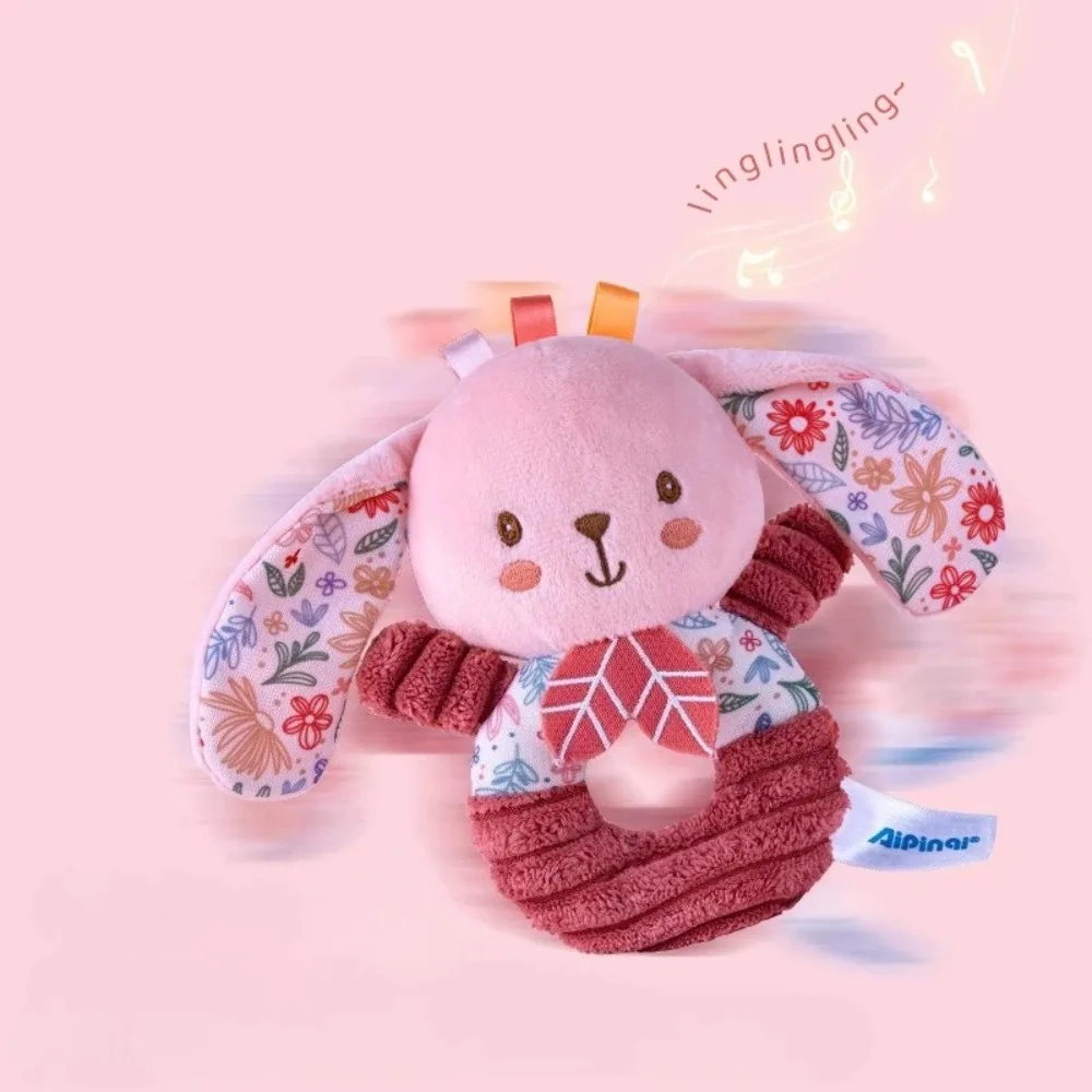 Nuovo giocattolo di peluche neonato con anello a manovella rosa, campana ad anello a mano per bambini da 0 a 1 anno, adatto per il regalo di Capodanno del bambino