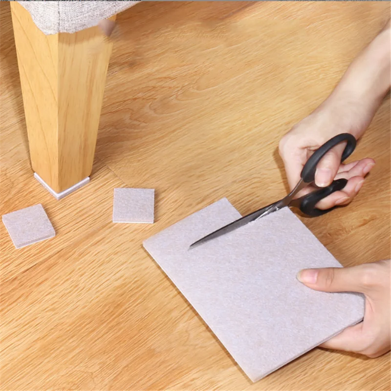 Thickening Self Adhesive Furniture Leg Pad Felt Table Chair Leg Foot Anti-slip Mat Rectangle Desk Stool Wear Resistant Foot Pad