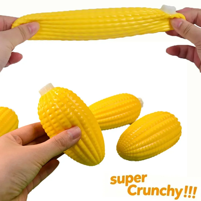 1-10PCS Simulation Corn Stretchy Squishy Toy Slow Rising TPR Fidget Stress Relief Decompression Pinch Toy for Adults Teens Gift