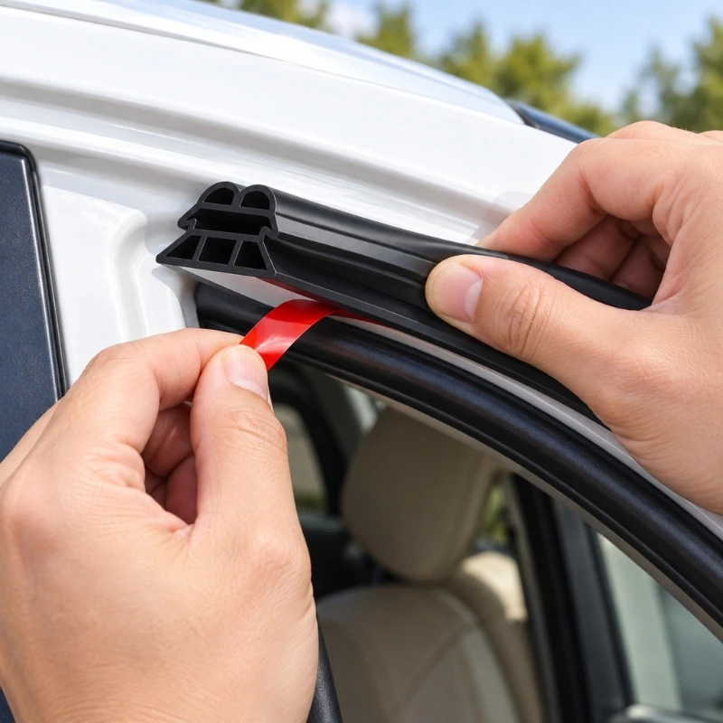 Trimmable Vehicle Door Seal Strips with Adhesive Liner for Easy Installation