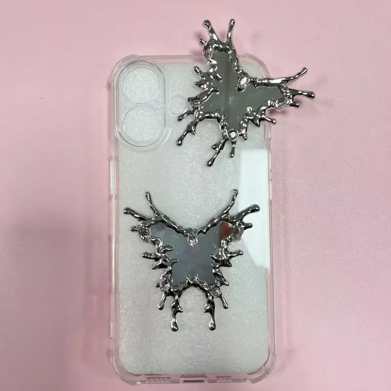 Y2K Vlinderdas Met Strass Diamanten Baby Woordbord Ik Hou Van Je Frangipani Hars Charms Decoraties Diy Junk Telefoon Case Headset