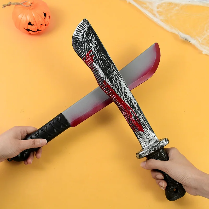 Halloween Faked Bloody Sharp Knife Simulation Plastic Kitchen Knife DIY Cosplay Masquerade Party Prop Halloween Party Decoration