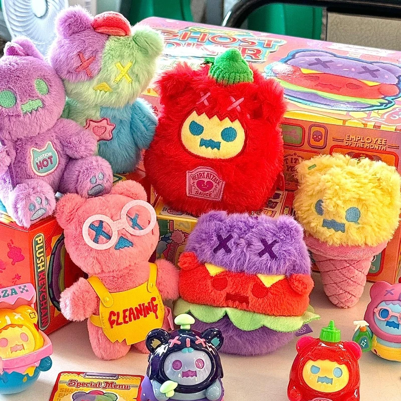 

ShinWoo Ghost Bear Night Restaurant Series Blind Box Surprise Mystery Box Cute Anime Doll Bag Key Chain Pendant Collection Toy