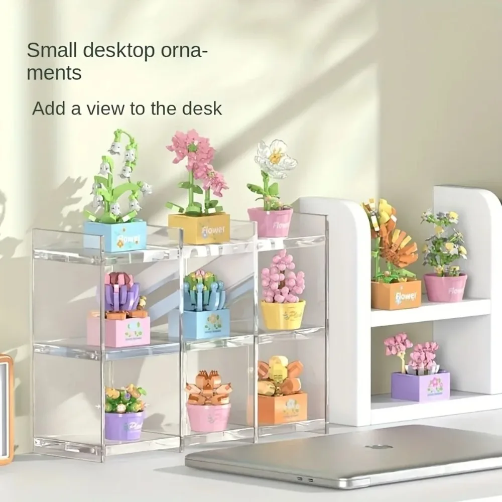

DIY Flower Potted Building Block Home Desk Plant Decor Educational Toys Eternal Bouquet Toy Girl Brick Children Toy