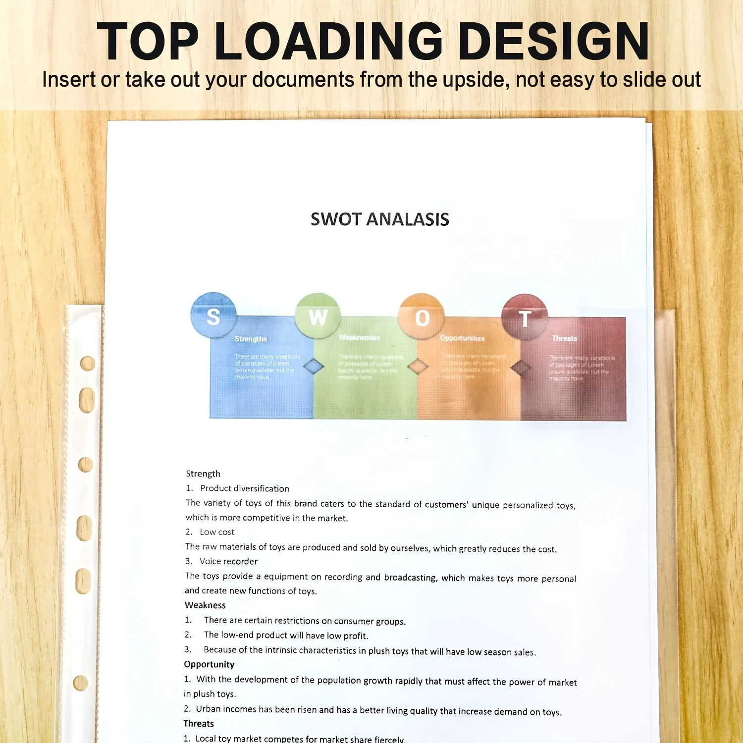 홀 링 바인더용 파일 포켓, A4 파일 폴더, 재킷, 홀 링 바인더용 가방, 폴더(3C/8C 두께), 100개