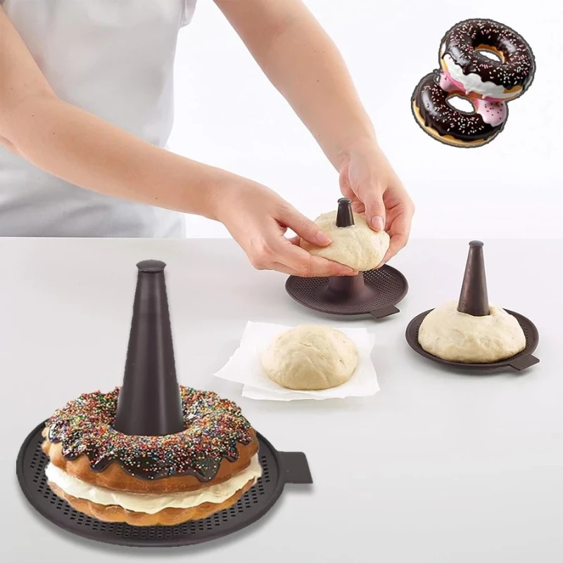 Molde para hornear donuts, plato de silicona para donuts, bagel y plato para pastel de donuts, molde para repostería, 1-6 uds.