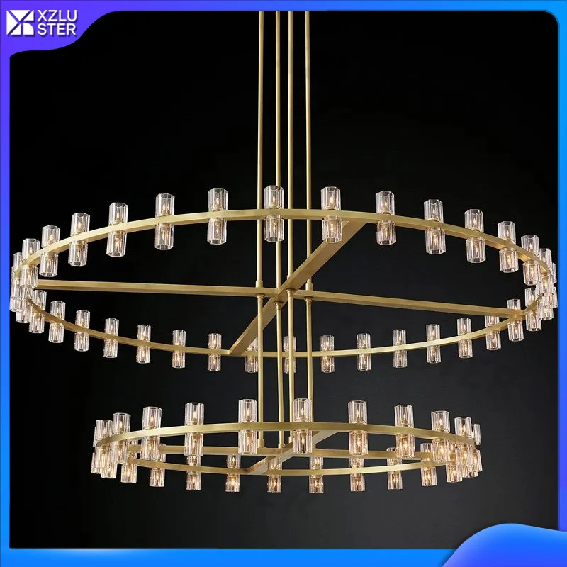 Post Modern Crystal Chandelier Light Luxury For Living Room Lamp Home Decoration Villa Duplex Chandelier New Light Luxury Light