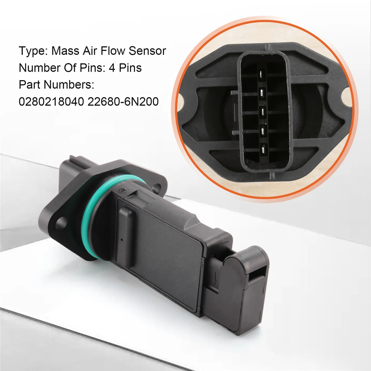 Датчик массового расхода воздуха MAF 0280218040 22680-6N200 для Nissan Almera Maxima X-Trail 2002-2015, 1 шт.