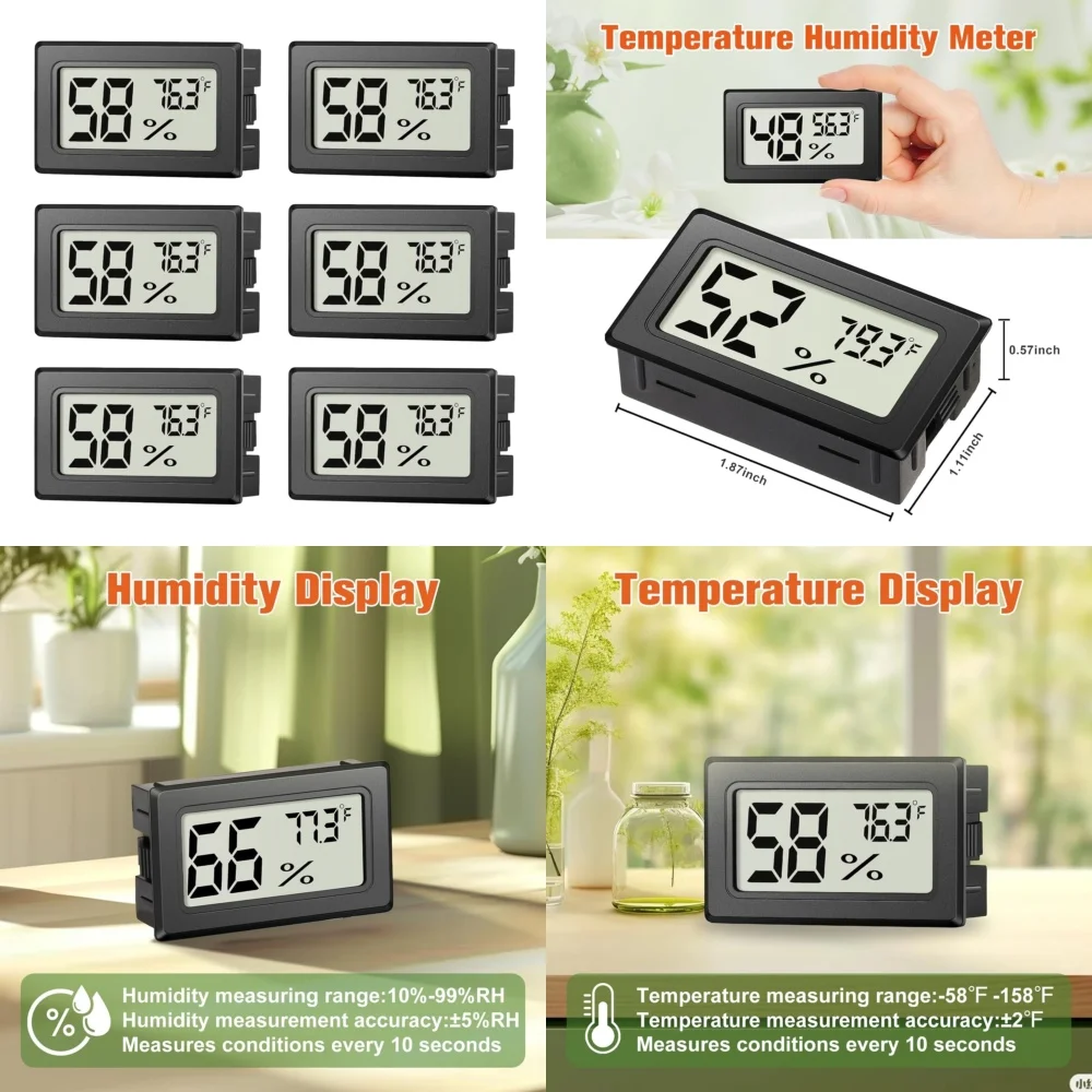

Other electronic thermometers6 pcs Mini Hygrometer for Room Indoor Humidity Monitor Digital Temperature and Humidity Meter Small
