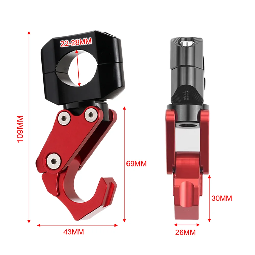 دراجة نارية خوذة حامل CNC الألومنيوم الأمتعة حقيبة هوك حامل شماعات السنانير دراجة نارية سكوتر خوذة أكياس أداة السنانير