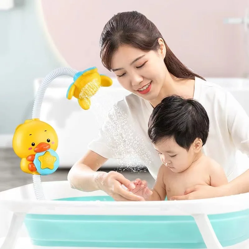 Children'S Shower Multi-Functional Electric , Cute Duckling Baby Coaxing Artefact, Summer Bath, Water Spraying And Paddling Toys