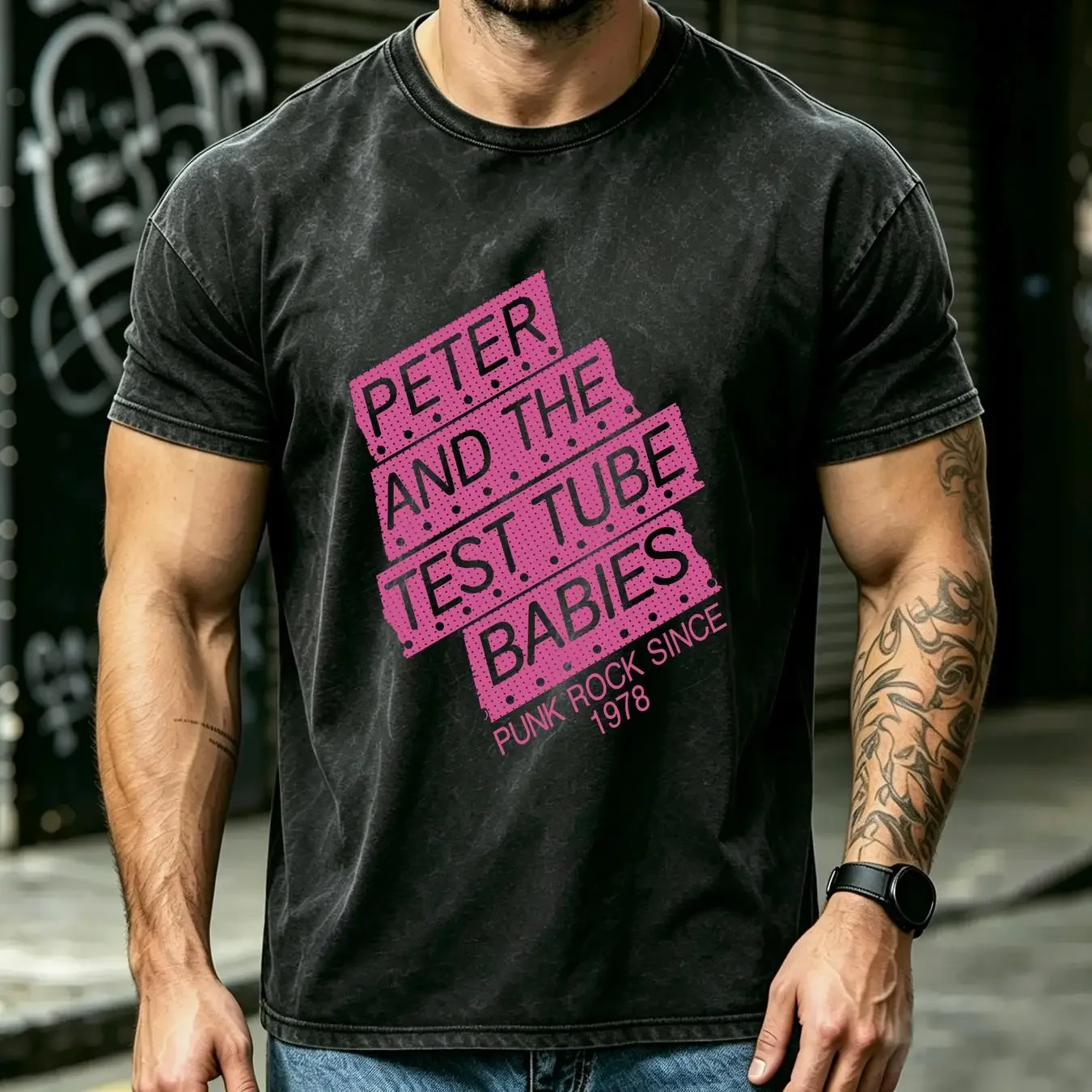 washed T Shirt Vintage 90s Peter And The Test Tube Babies XL Punk Rock Since 1978 long sleeves vintage Washed Unisex graphic