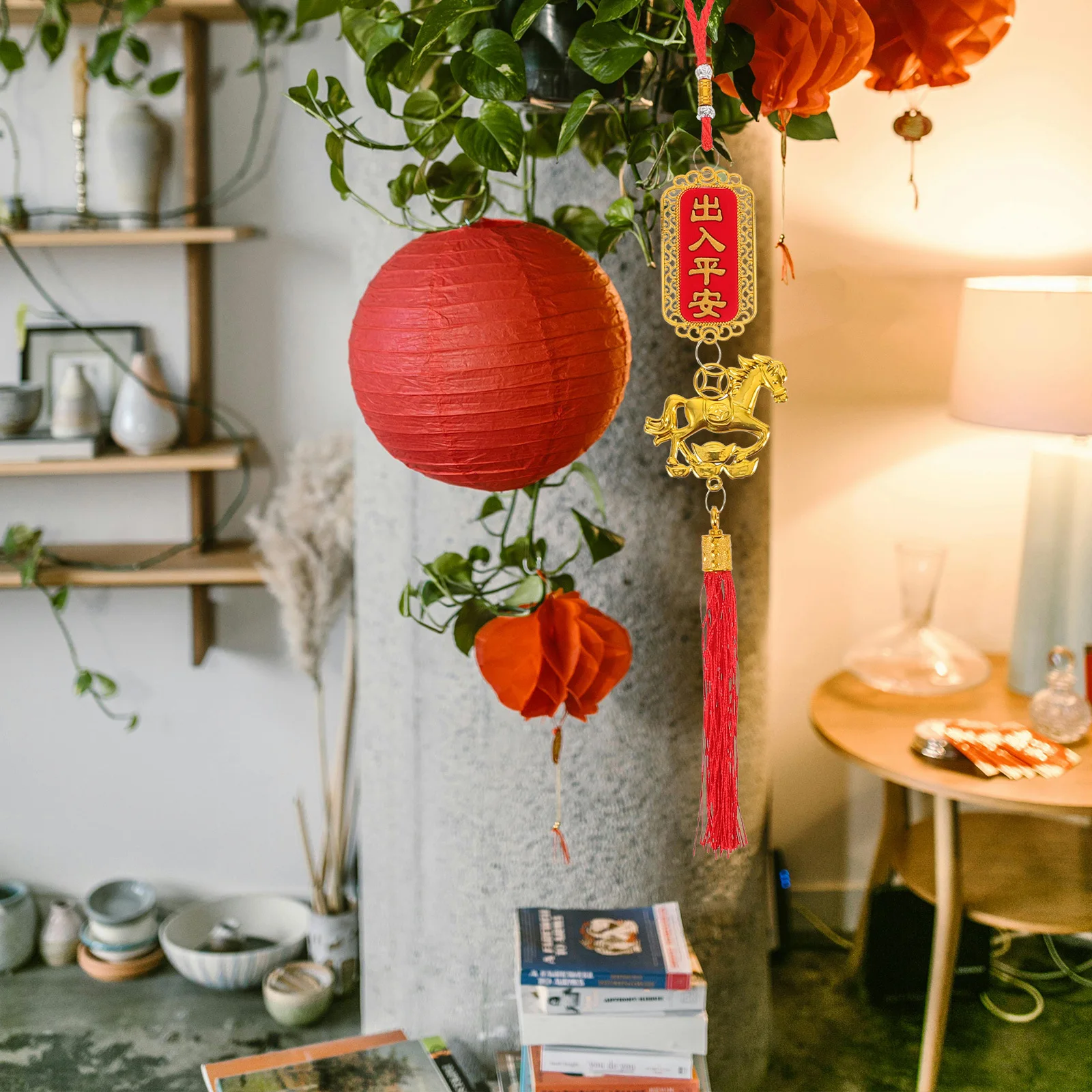 

6pcs New Year Decoration Hanging Ornaments Chinese New Year Horse Charms For Home Spring Festival Decor Lunar Bonsai Pendant