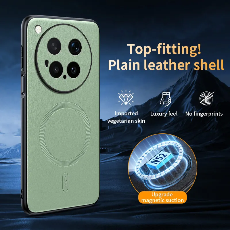 Für Vivo X500 Pro Max: Magnetische Lederhülle mit Schutzfunktion, Anti-Fingerabdruck, rutschfest, aus PC+TPU. – Detail 25