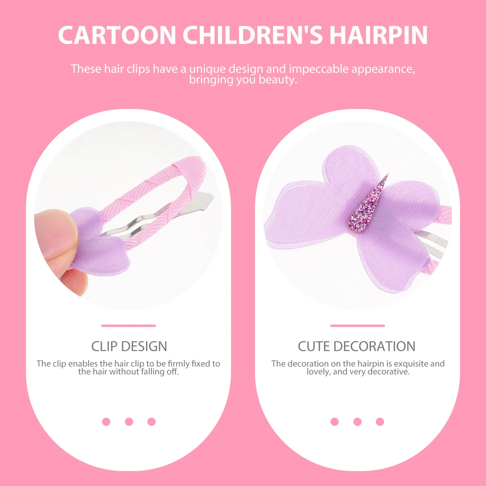 

12Pcs Kids Hairpin Set Adorable Pink Hairclips for Girls Toddlers School Party Hair Accessories Fashion Barrettes Hairwear