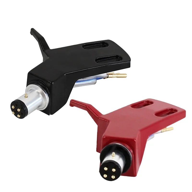 Turntable Headshell Aluminium Alloy Headshell Record Turntable Needle Replacement Phono Stylus Cartridges Rack Black