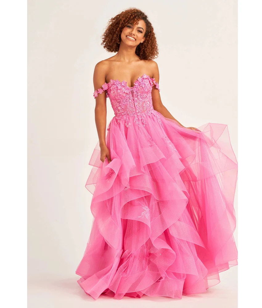 カスタマイズされた絶妙なチュール A ラインオフショルダーアップリケイブニングドレスファッション恋人フロアレングスホームカミングドレス