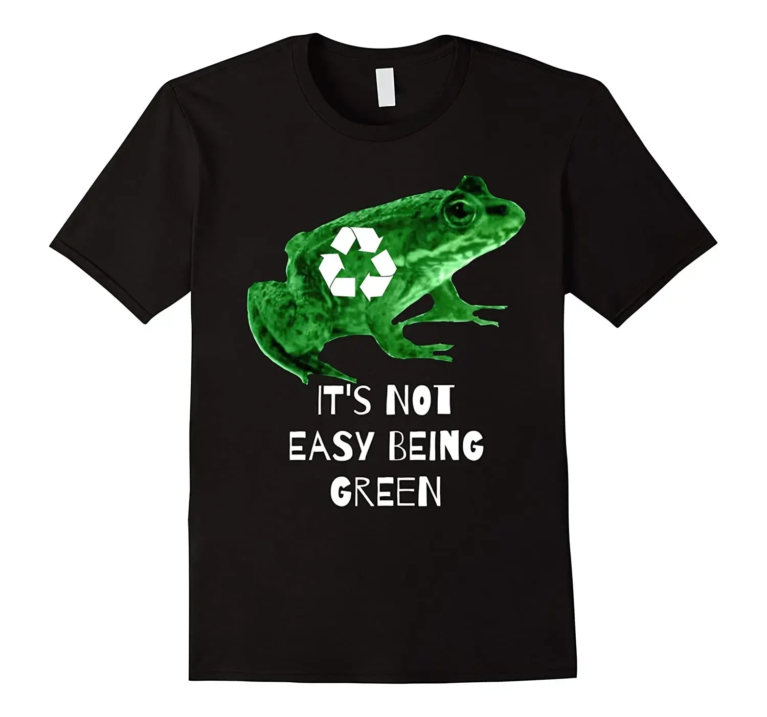 It’s Not Easy Being Green Environment Protection Recycle Frog T-Shirt Summer Cotton Short Sleeve O-Neck Mens tees New S-5XL 2024