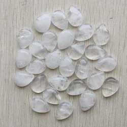 Good quality Fashion Natural white crystal water drop cabochon bead 15x20mm for jewelry Accessories making wholesale 30pcs/lot