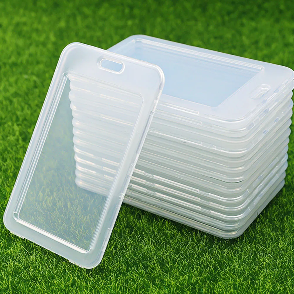 

15 Pcs Id Card Holder Bus Holders Blank Sleeves Gift Plastic Credit Protector Work