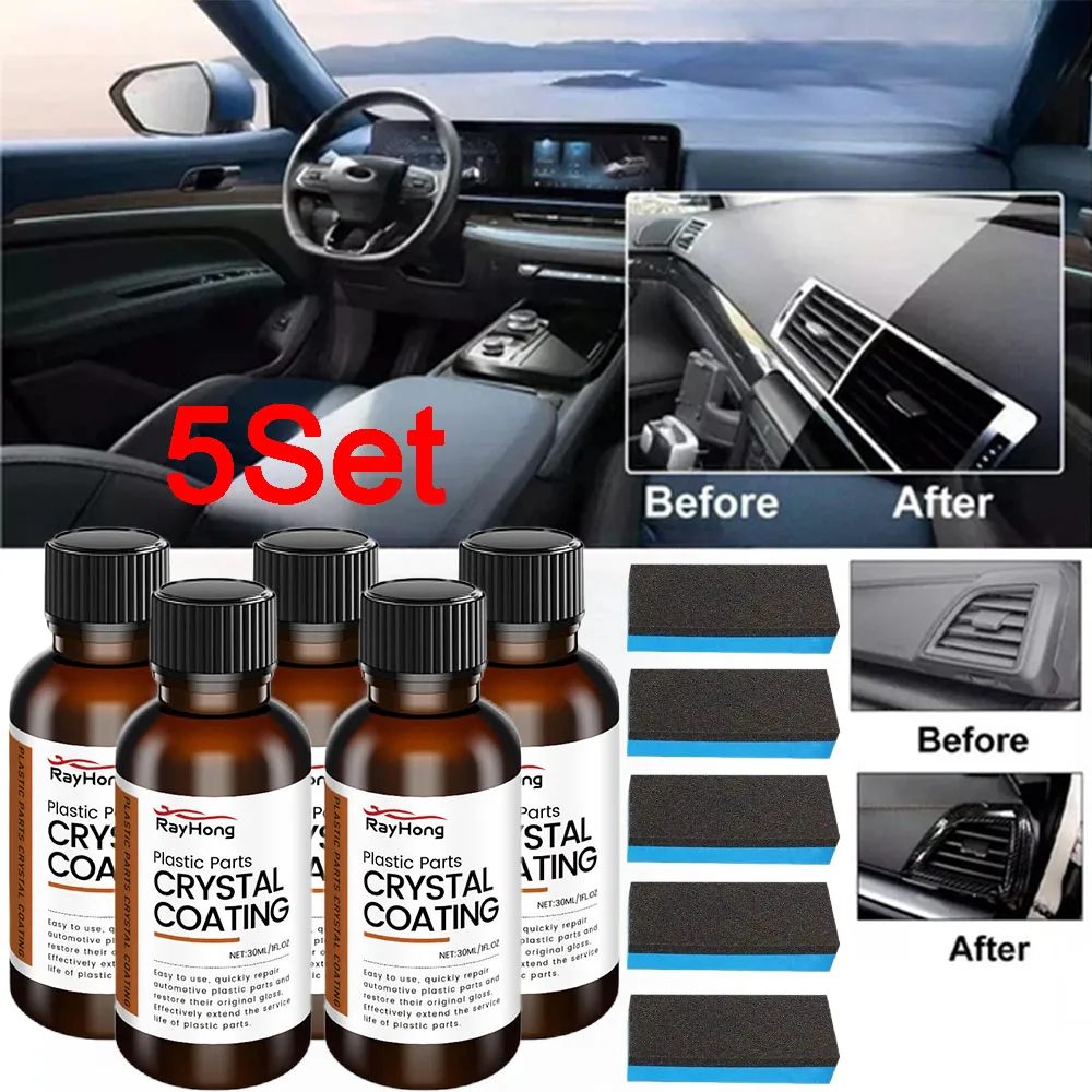 

5 комплектов автомобильного пластикового покрытия Ref*rbishing Agent, хрустальное покрытие для автомобильного пластикового обновляющего покрытия