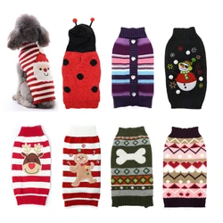 Xmas Luxury Dog Clothes Winter Pet Dog Coat Pet Sweater Christmas Cute Printed Pet Costume Chihuahua Clothing Puppy Warm Sweater