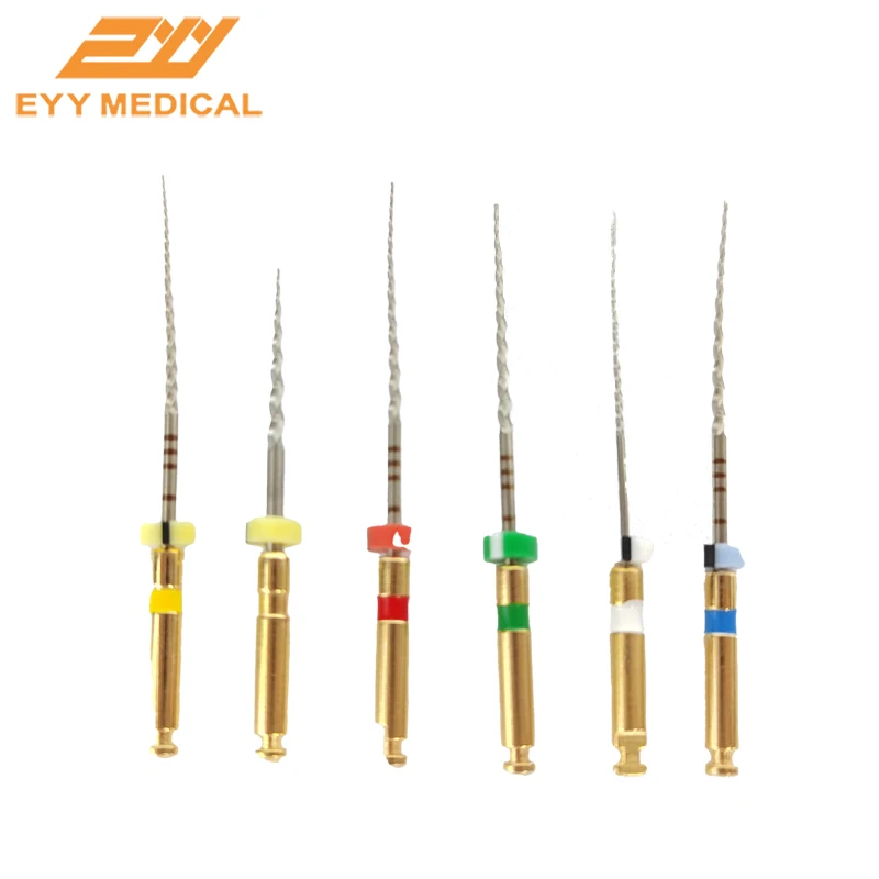 EYY Dental Root Canal File 6 PCS Heat-Activated Nickel-Titanium Tooth Pulp Files Dentist Thermally Nitinol Rotary Endo Files