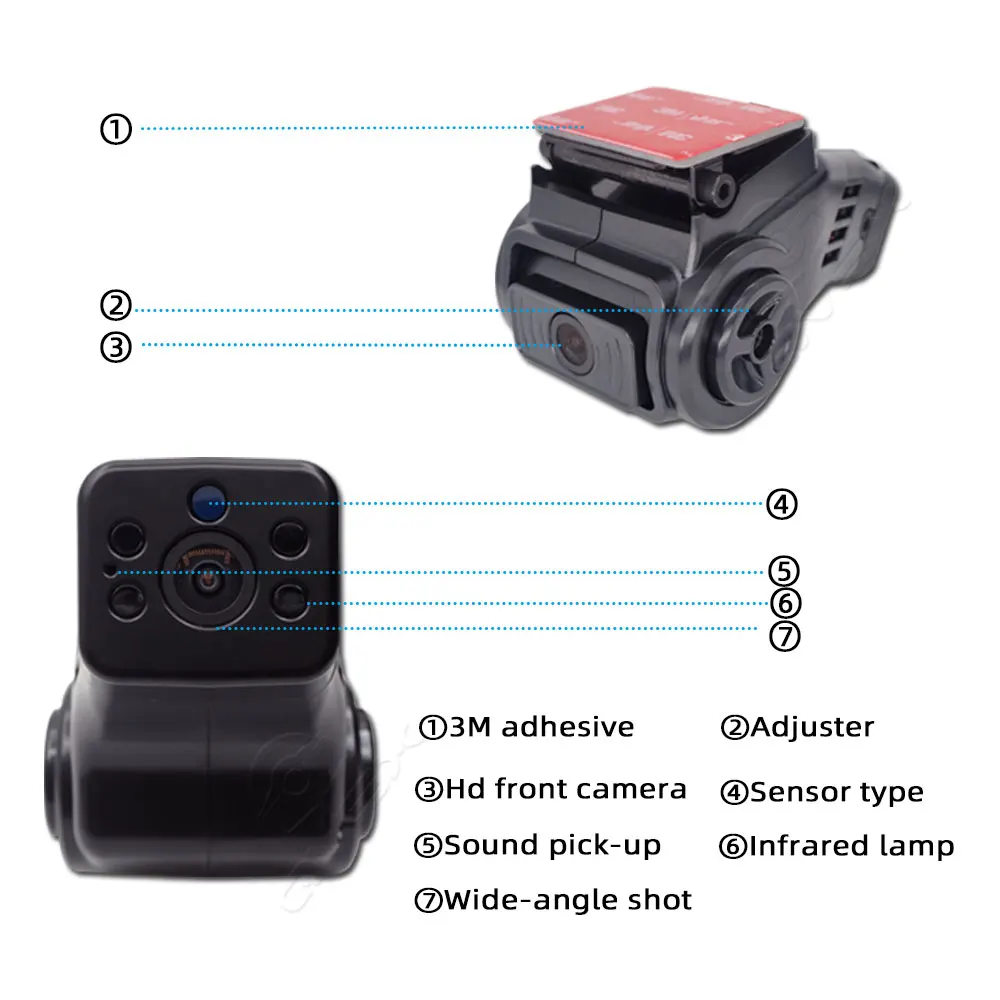 AHD 720P 1080P Dual Lens Night Version Security Dash Camera Inside Car Taxi Bus Truck Auto Front Rear View Audio Model Vision