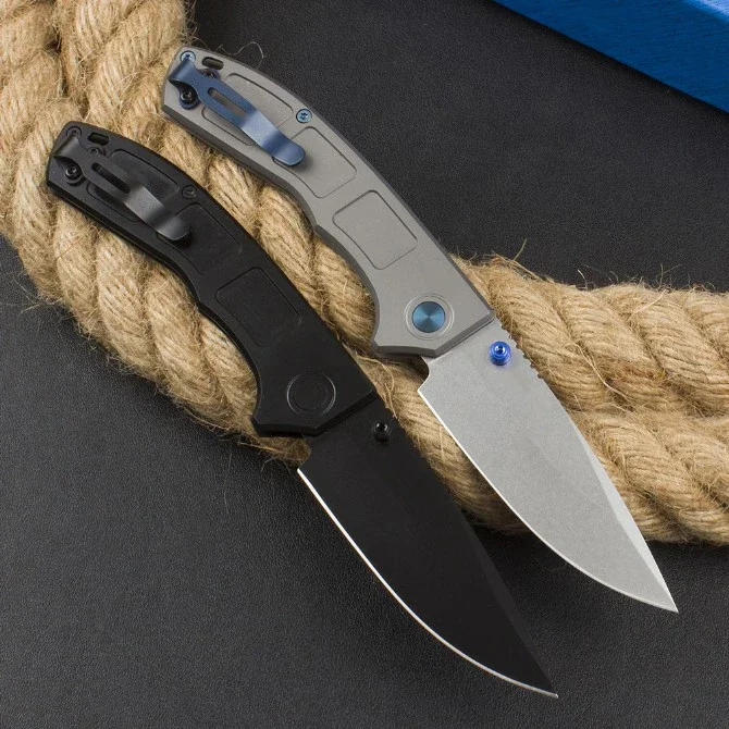 Couteau Pliant de Poche Papillon BM748 Lame M390, Manche en Alliage de Titane, DulHunting, Camping, Outil de Survie EDC, Opaque