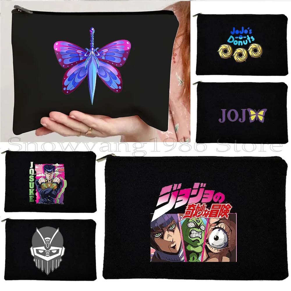 

Manga Anime Jojo's Bizzare Adventure Jolyne Cujoh Butterfly Canvas Cosmetic Bag Makeup Lipstick Travel Storage Pouch Pencil Case