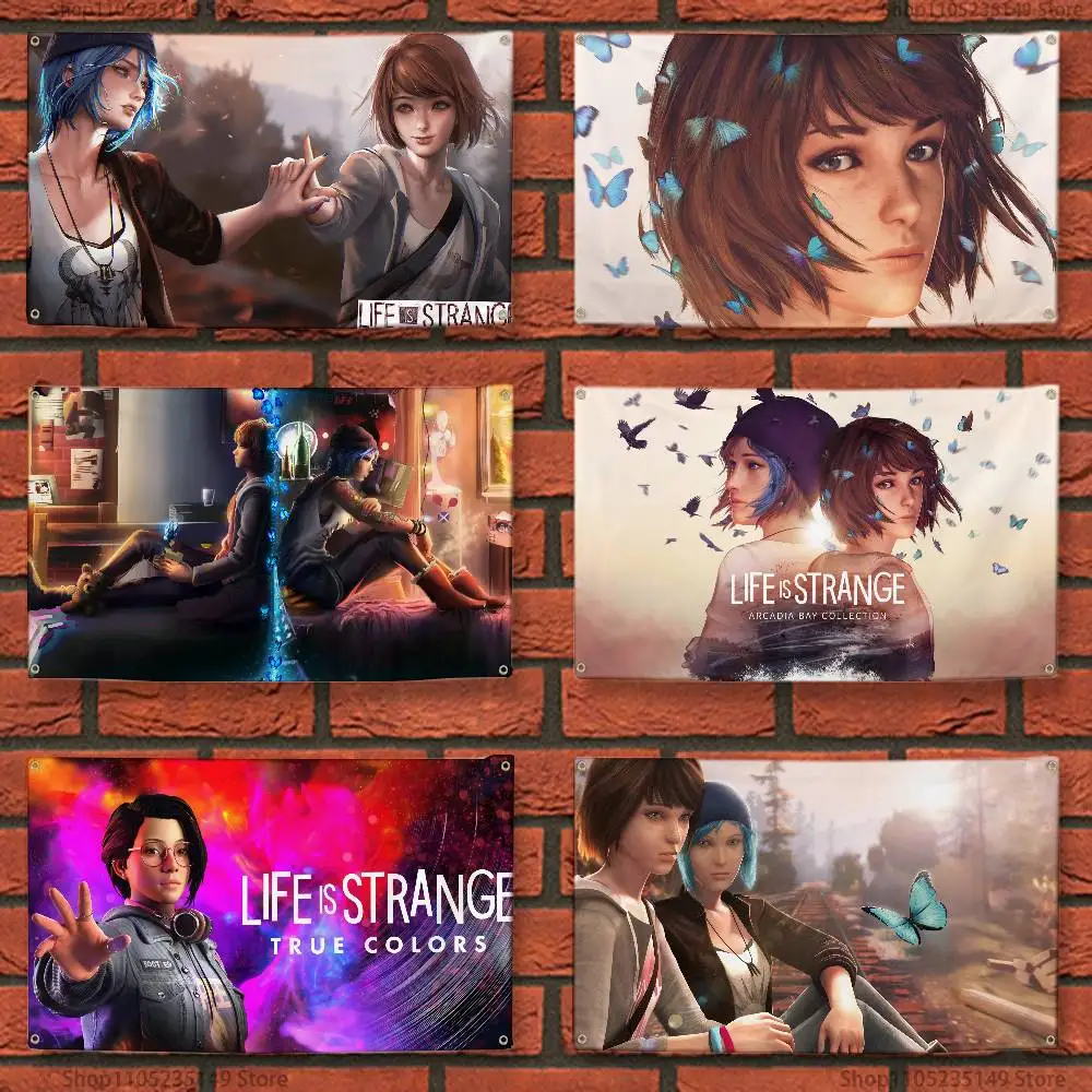 

Life Is S-Strange Flag Tapestry Wall Hanging Bed Room Bar Modern Banner Aesthetic Room Decor