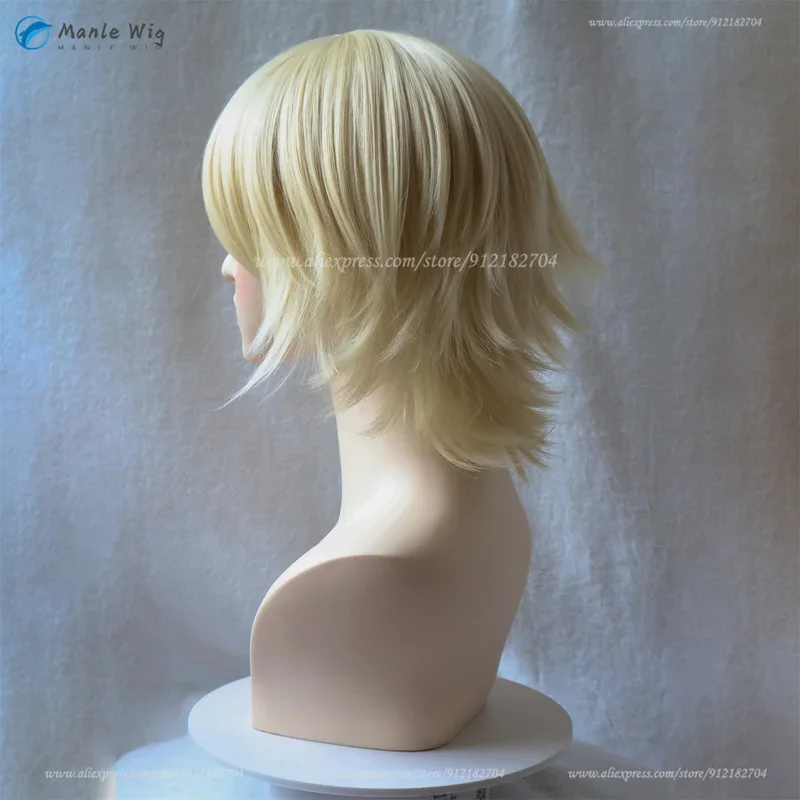 Perruque Cosplay Résistante à la Chaleur, Cheveux Synthétiques, Bonnet Ultraviolette, Anime, Lumière Blonde, En Stock