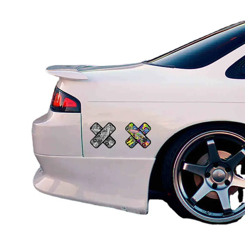 سيارة الإبداعية الفردية الهيب هوب الاتجاه الفرقة المعونة بقع غطاء الصفر دراجة الديكور ملصقات السيارات مقاوم للماء #5