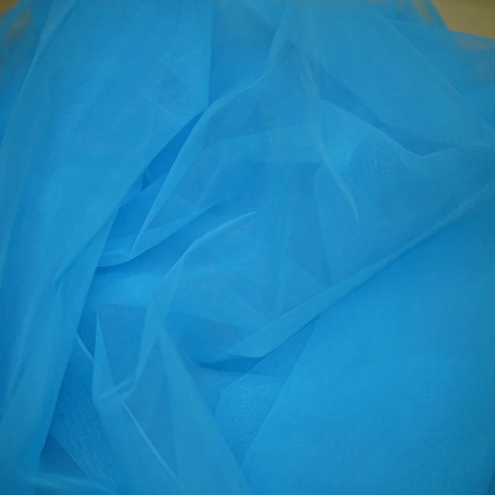 blue Soft Tulle Fabric wedding scene layout Materials Stretch Tulle Bridal Mesh Tulle Netting Fabric for Veils Gowns dress