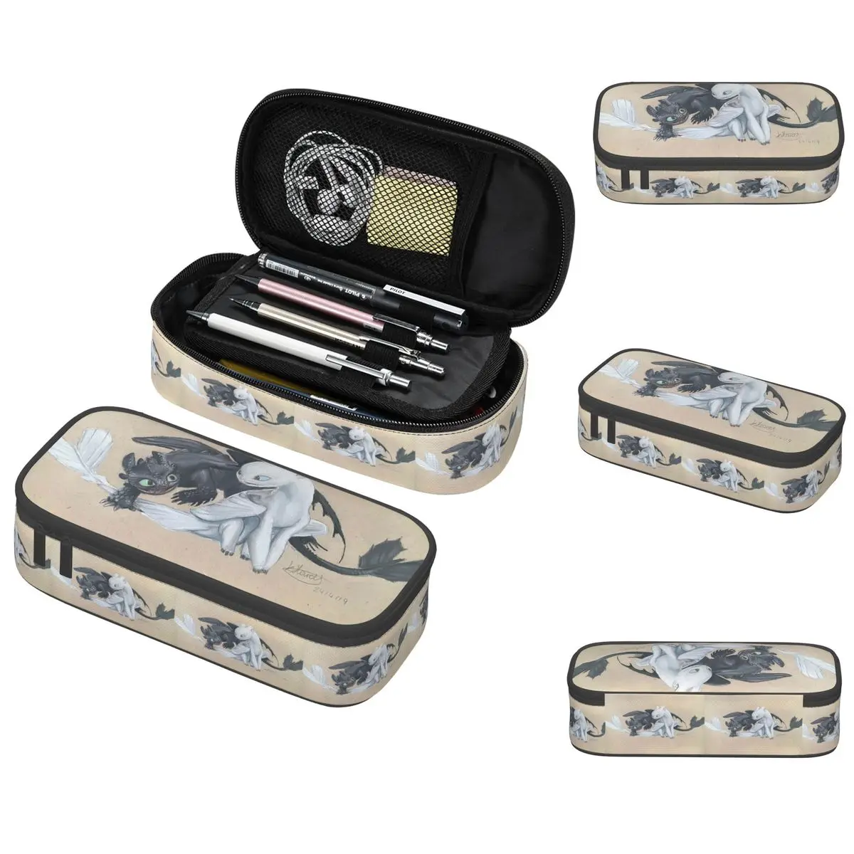 ฟันและ Lightfury ดินสอสําหรับนักเรียนโรงเรียนกล่องปากกาดินสอกระเป๋าเครื่องเขียนผู้ถือปากกากระเป๋า