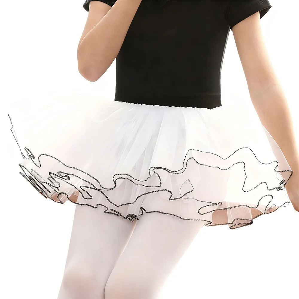 Moda 4 camadas meninas tutu saia fofo tule dança pettiskirt rede princesa saia crianças meninas