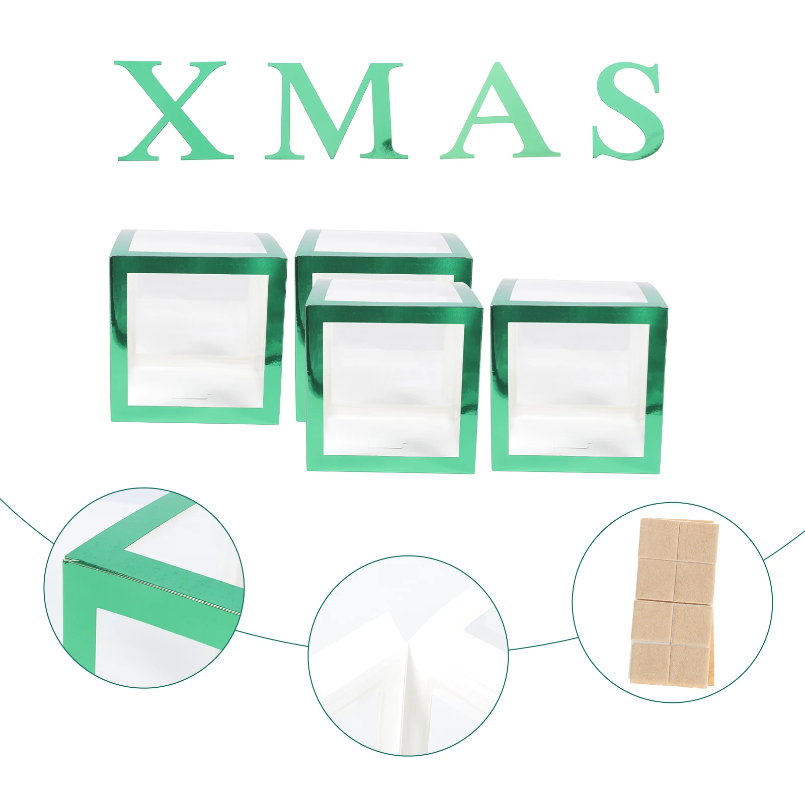

1Set Xmas Balloon Boxes Transparent Visible Display Boxes Christmas Party Balloon Storage Festival Decoration