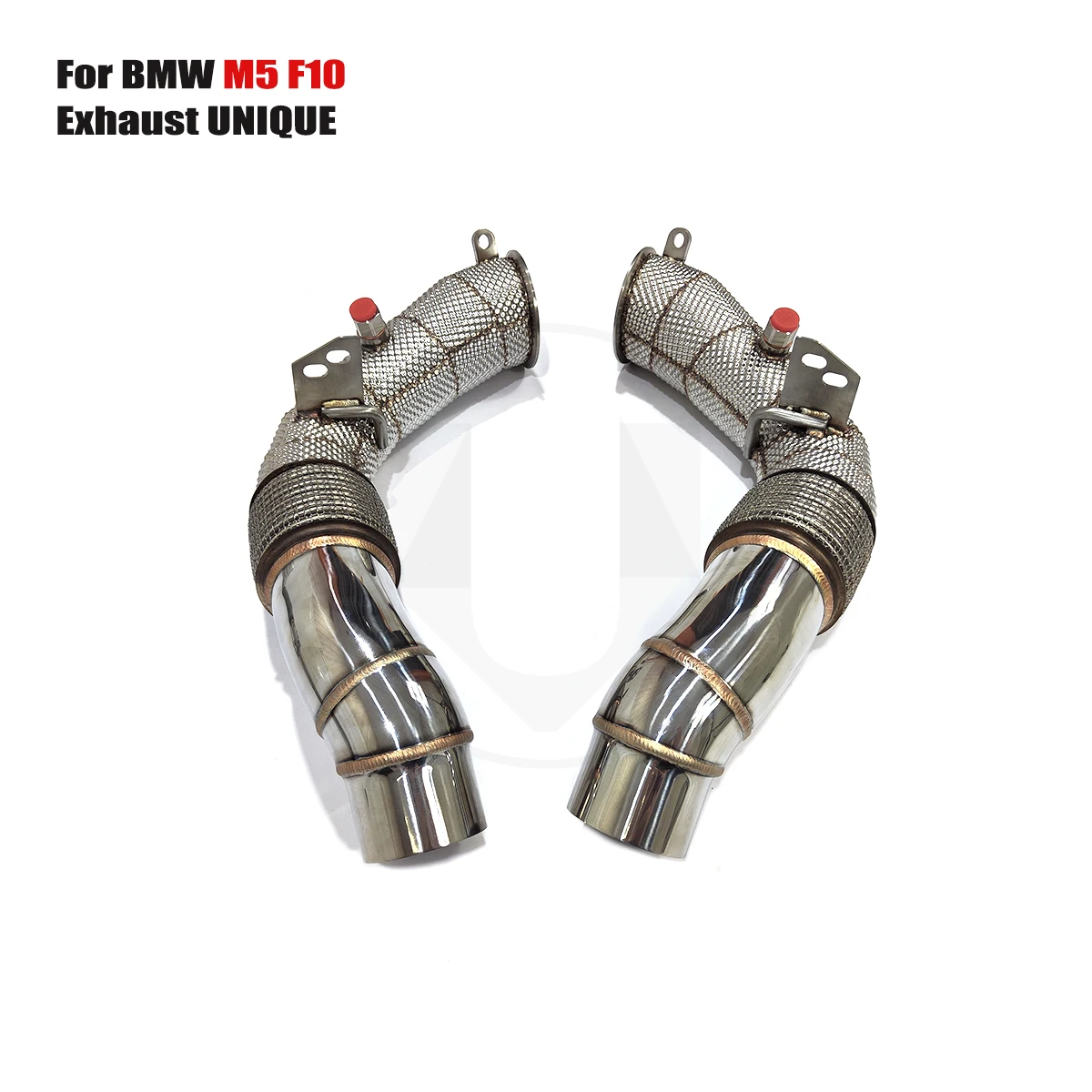 

UNIQUE for BMW M5 F10 N63 V8 4.4T ss304 without cat straight-through sports with heat shield metal catalytic exhaust downpipe