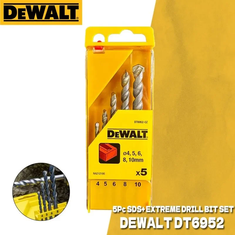 

DEWALT DT6952-QZ Multifunctional Drill Bit Set Straight Shank Masonry 4-10mm 5 Piece Drilling Set Power Tool Accessories