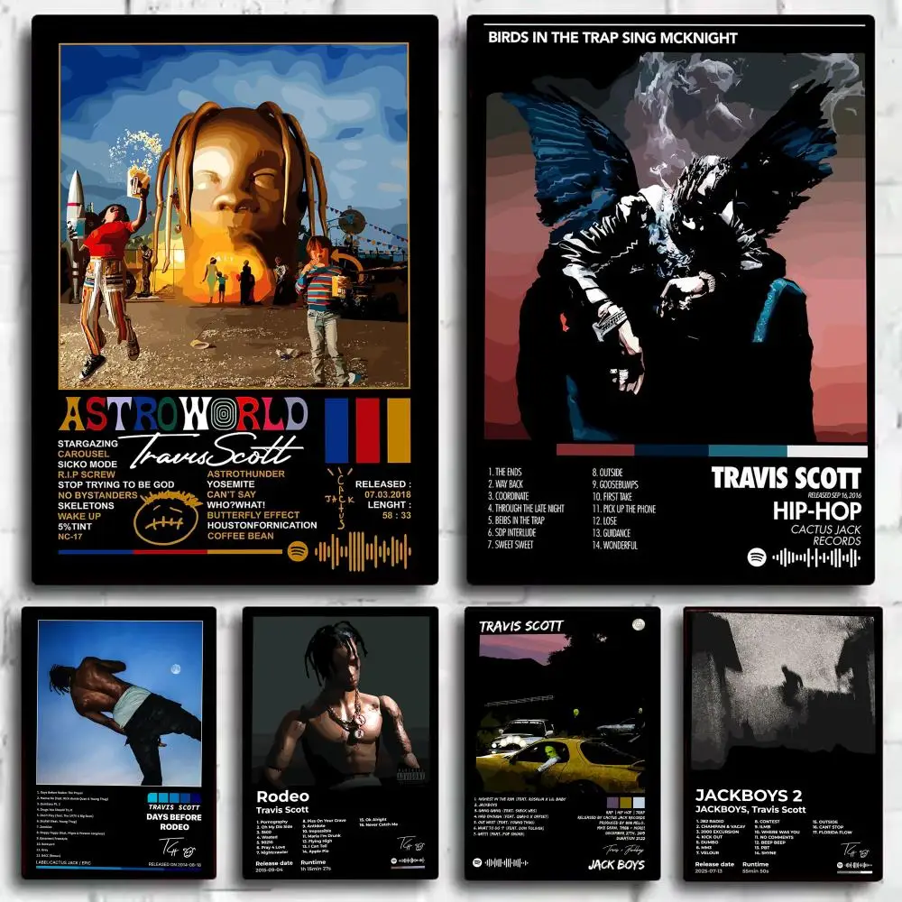 Póster de álbum Singer T_Travis S_ScoTT, pegatinas decorativas para pared, Mural, impresión fotográfica para el hogar, sala de estar, pasillo, decoración, regalo