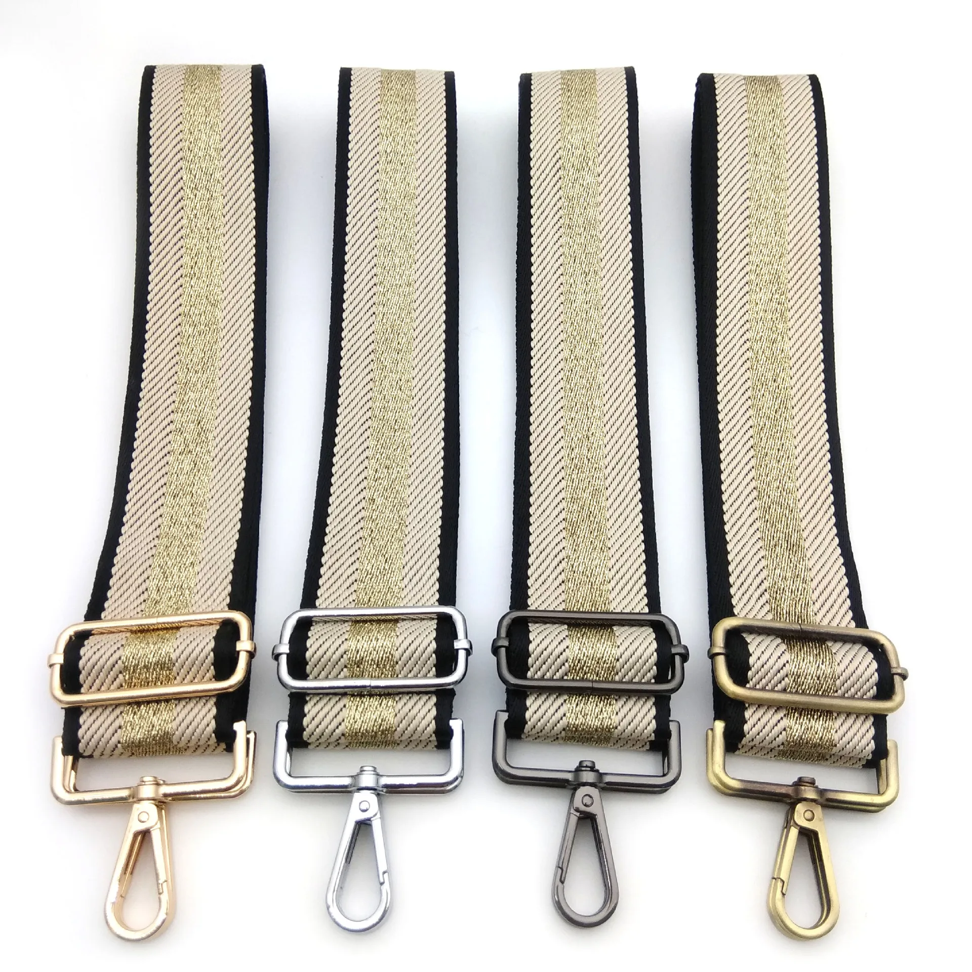 Premium Polyester Adjustable Crossbody Strap for Bags – Lightweight Load-Distributing Design – Available in Black Khaki with Gol