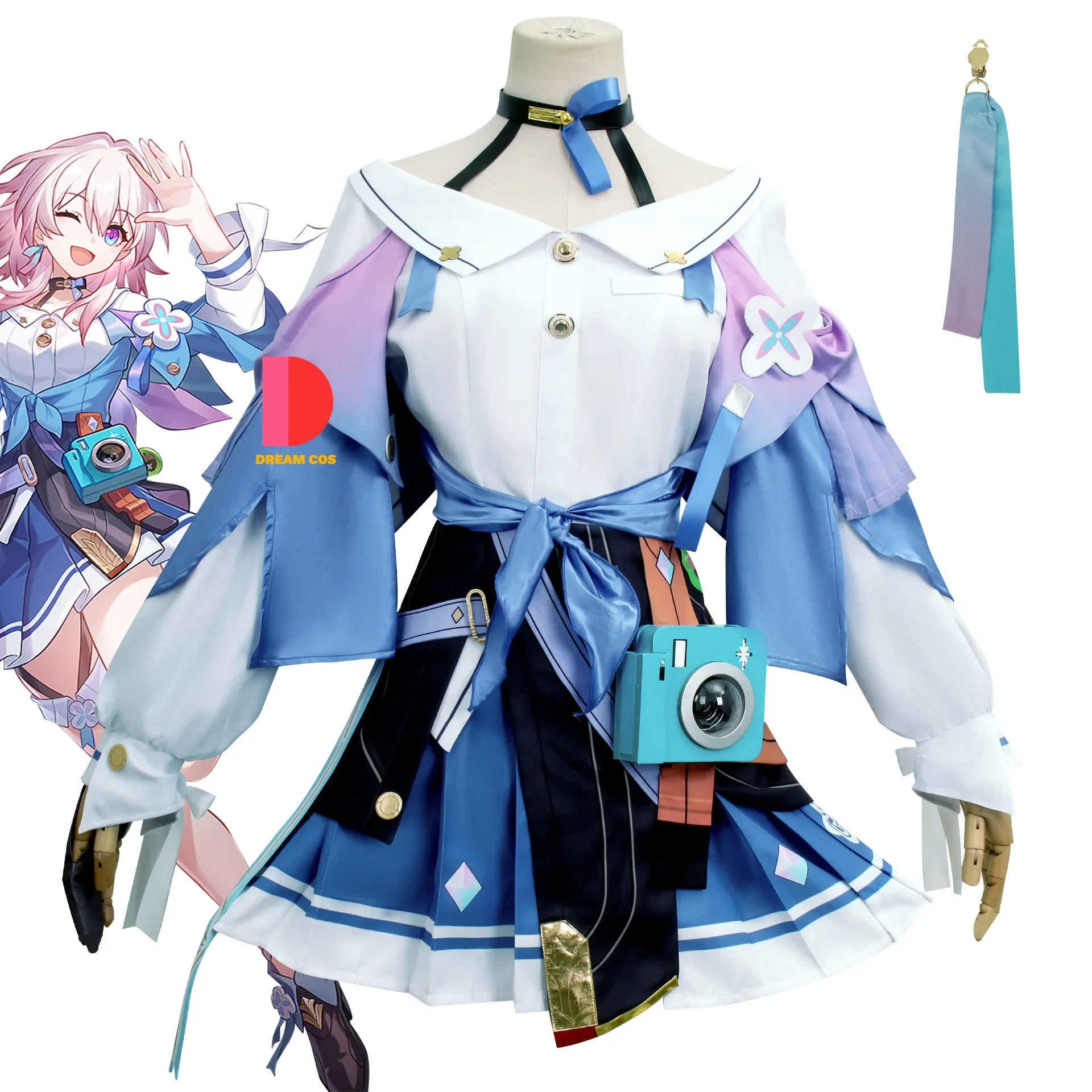 

Honkai Star Rail March 7th Big Size Cosplay Costume Dress Wig Role Play Lolita Outfits for Comic Con Anime Event Full Set