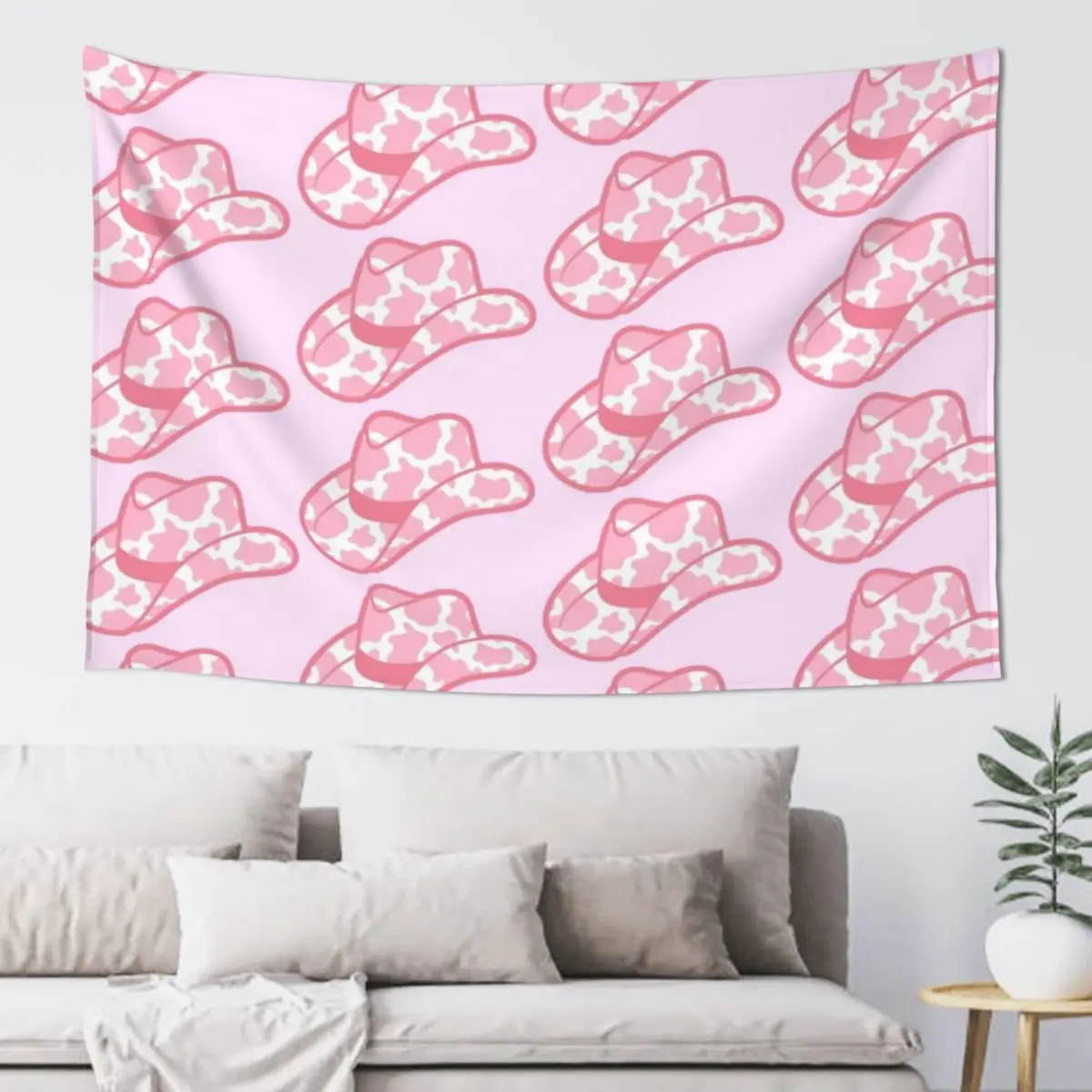 

pink cow print cowgirl hat Tapestry Decorative Wall Murals Art Mural Carpet On The Wall Bedroom Decor Tapestry