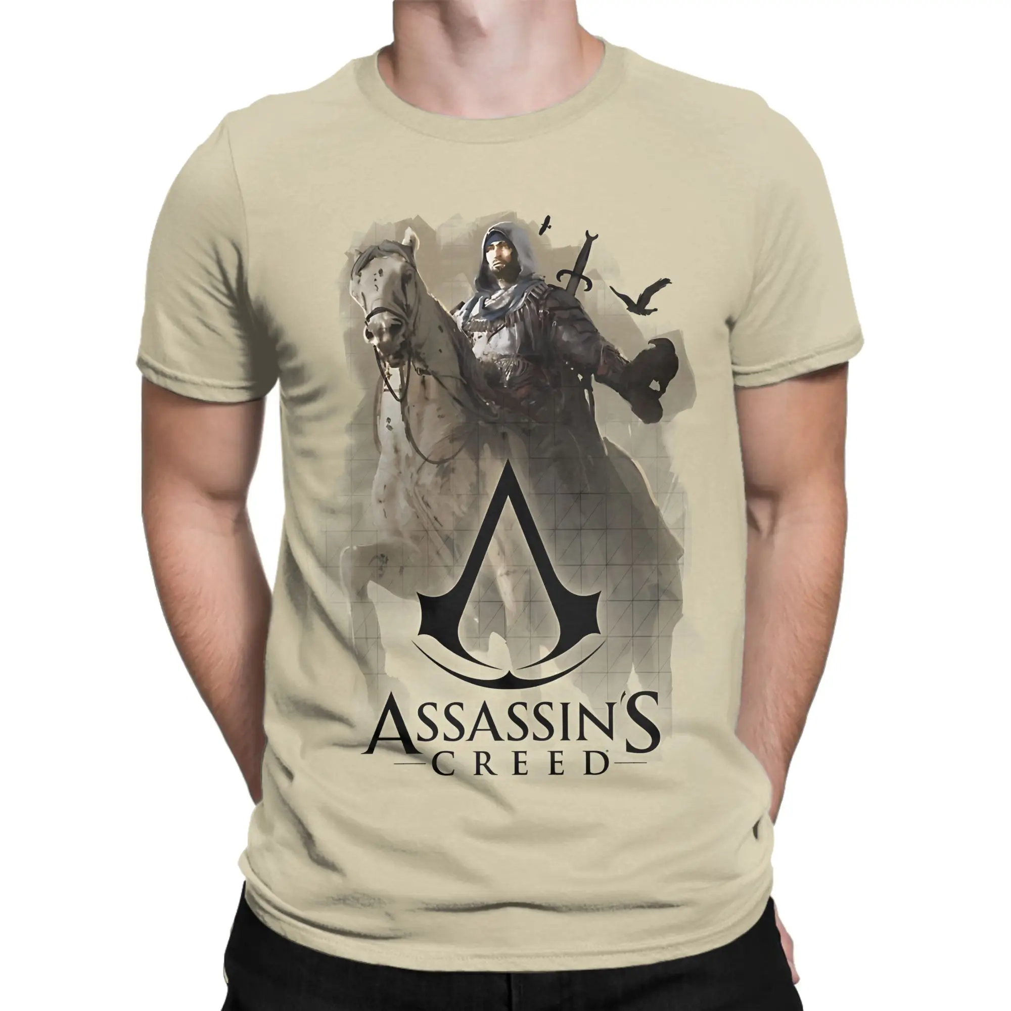 الجدة A-القتلة C-Creeds ميراج Basim Ibn Ishaq بلايز الرجال الجولة الرقبة قصيرة الأكمام بلايز 100% القطن الصيف بلايز