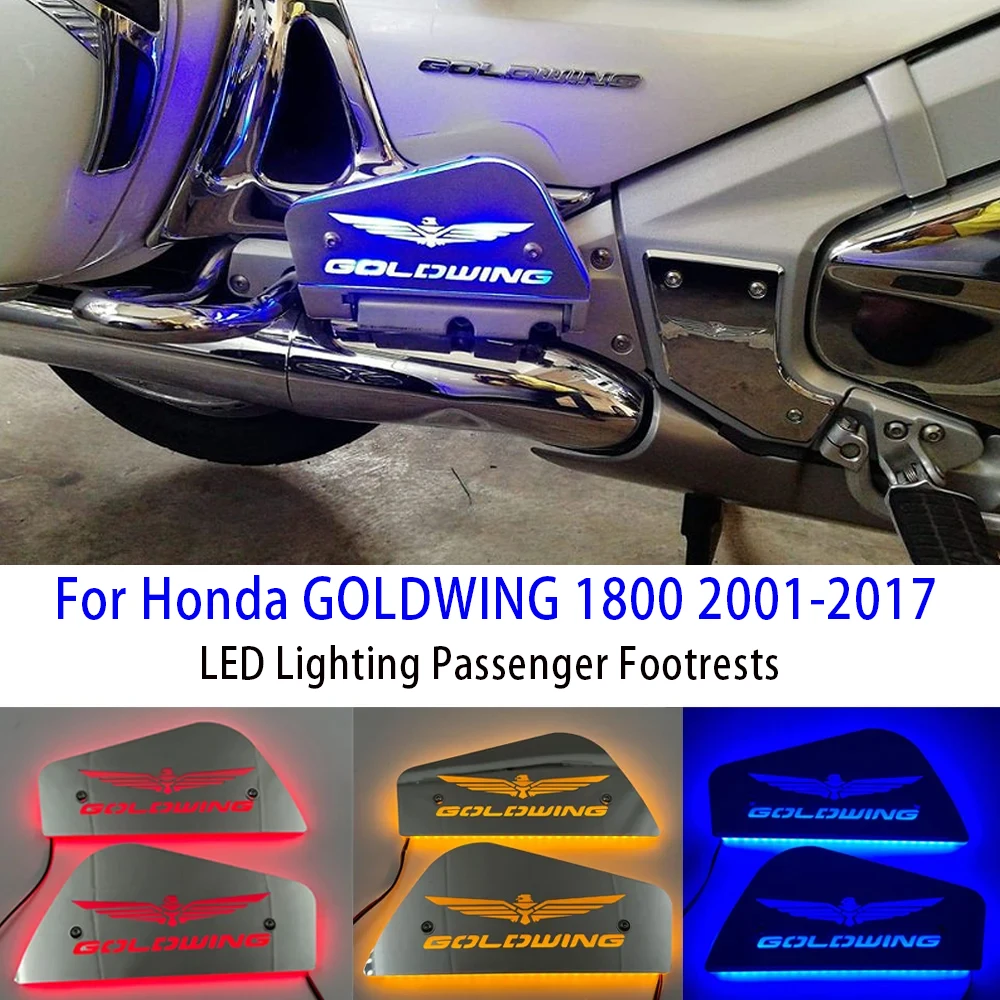 

Накладки для пола для Honda Gold wing1800 2001-2017 GL1800, светодиодная подсветка, Пассажирские подножки, ножная педаль Goldwing1800, аксессуары