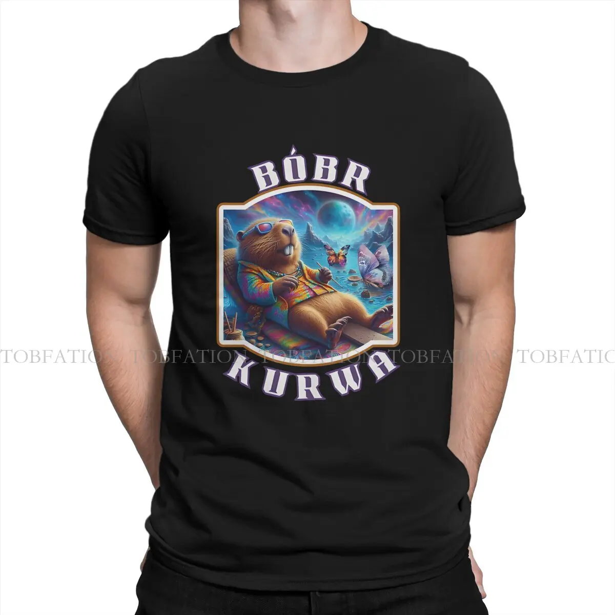 Bobr Kurwa Game Relaxing T Shirt Goth Men's Tees Summer Cotton Clothing Harajuku Crewneck TShirt